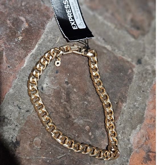 Express Gold-Tone Mixed Metal Chunky Chain Bracelet - Picture 2 of 4